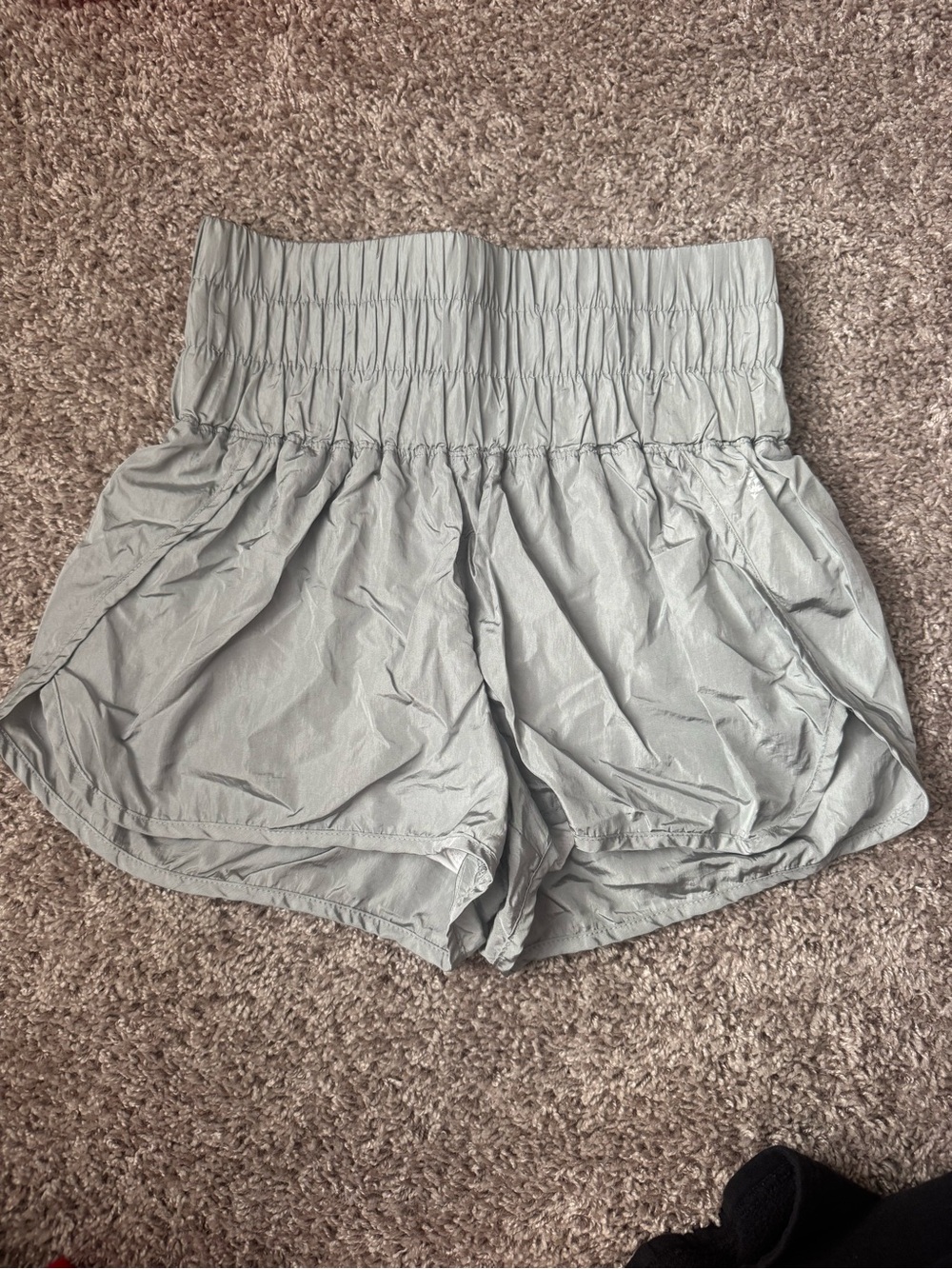 FP Movement High-Waisted Waist Athletic Shorts - Light Gray/ Silver